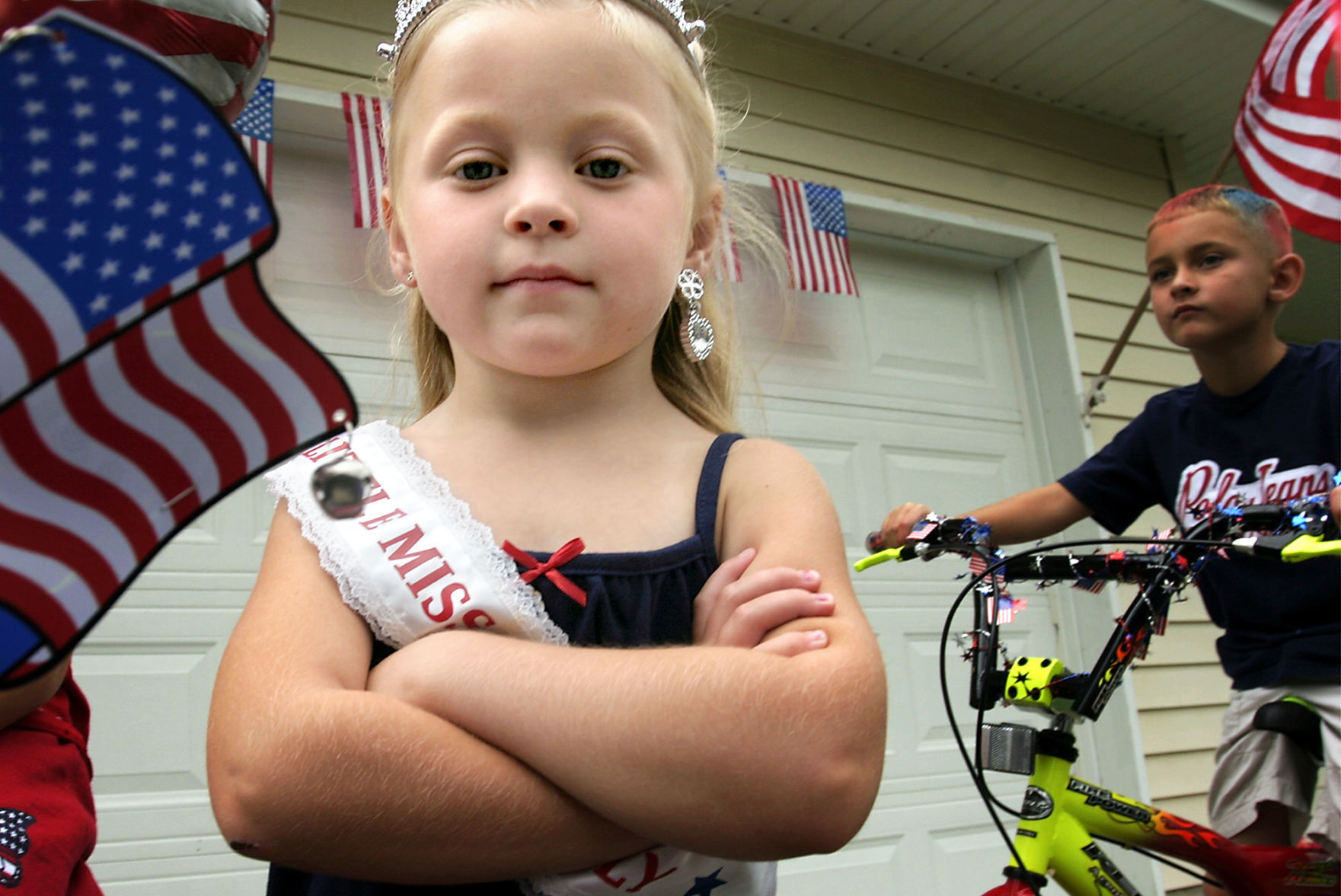 Pre-parade pose from 4-year-old, 2004